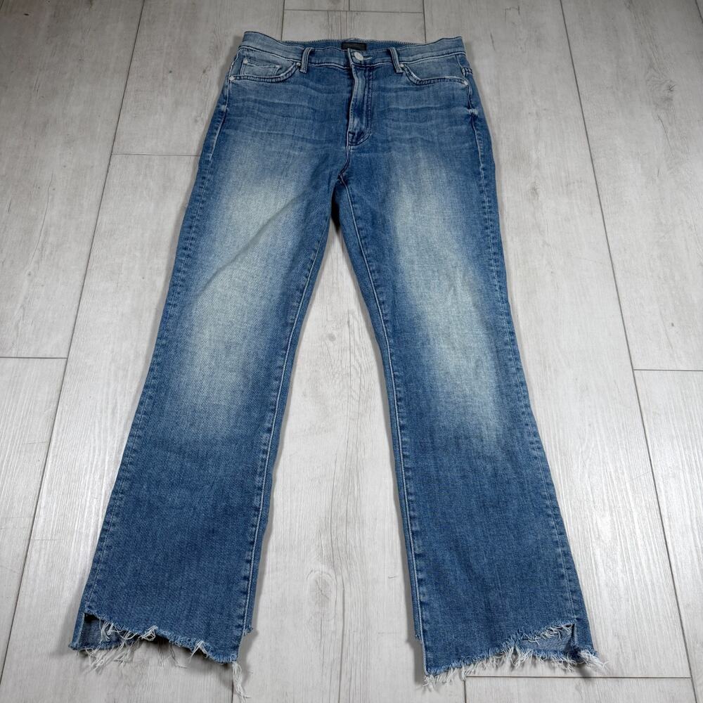 Mother the Insider Crop Step Fray Size 27 Light Wash